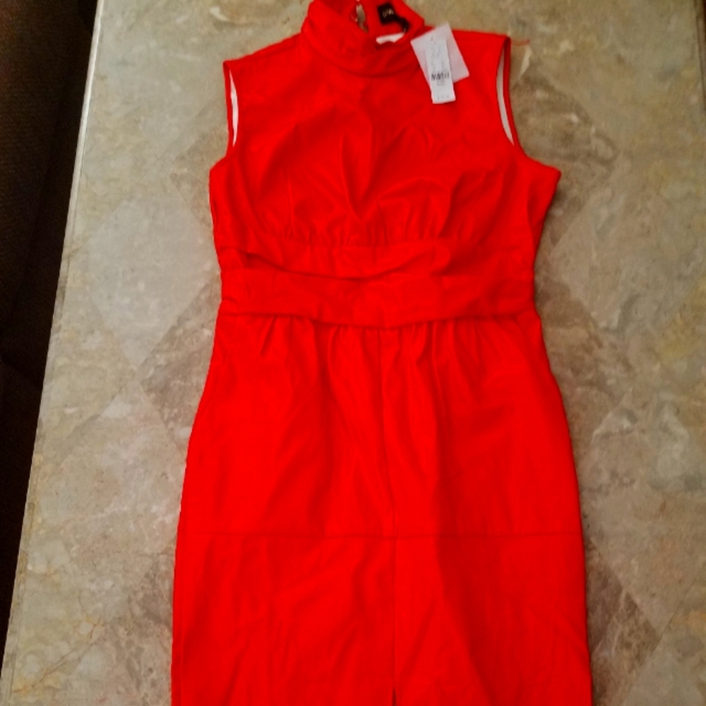 Red pleather dress nwt